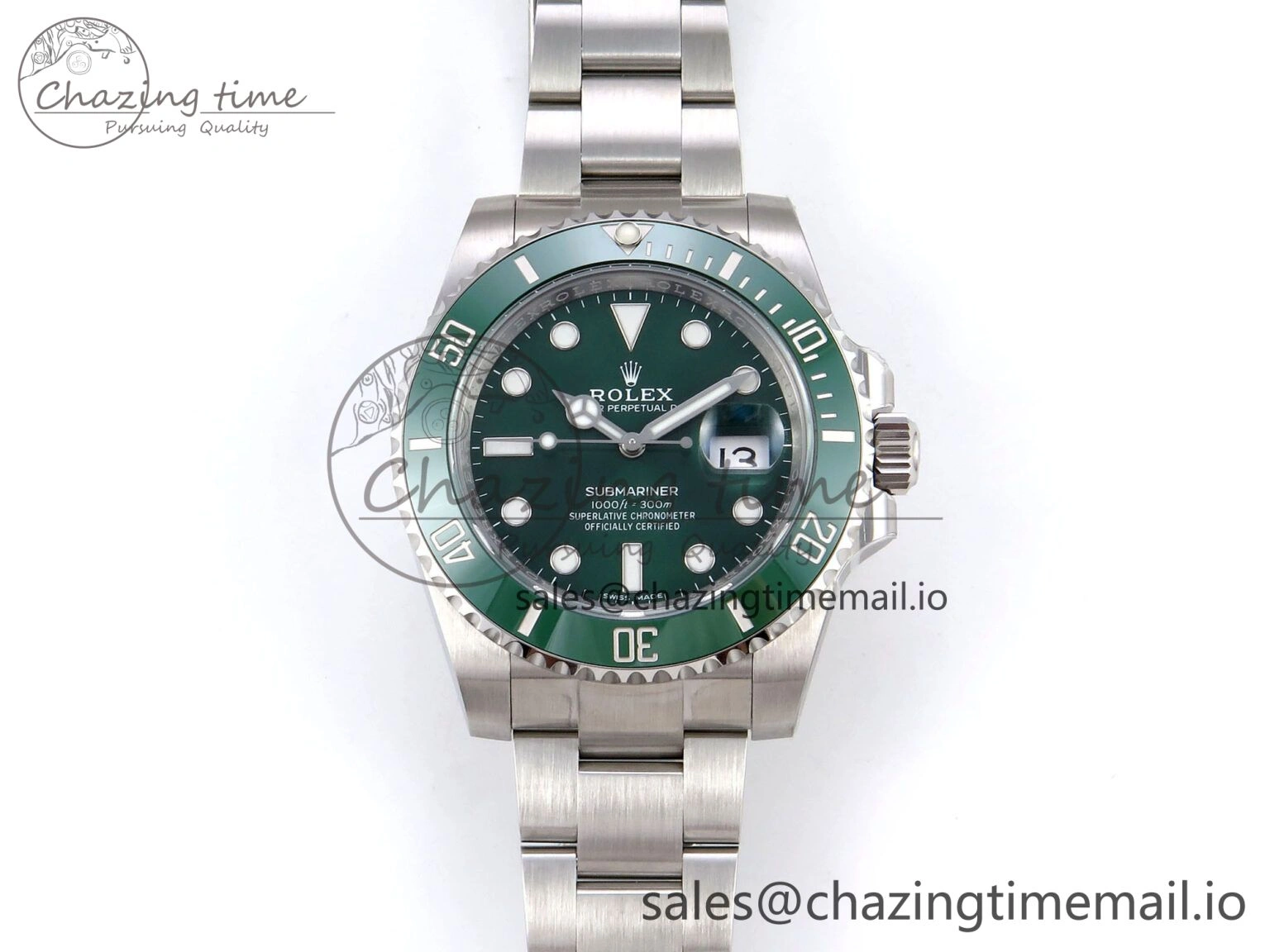Submariner 116610 LV HGF 1:1 Best Edition Green Dial on SS Bracelet SH3135 V2
