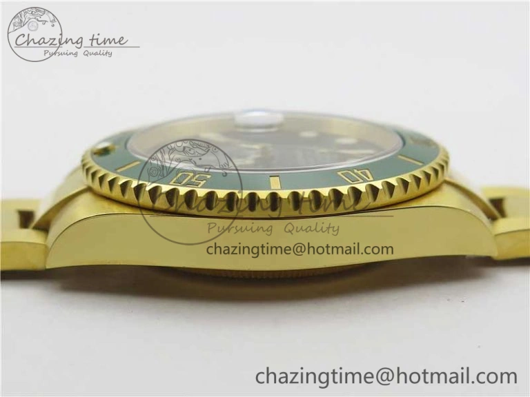 Submariner 116610 LV ROF Best Edition YG Wrapped Green Dial on YG Wrapped Bracelet A2836