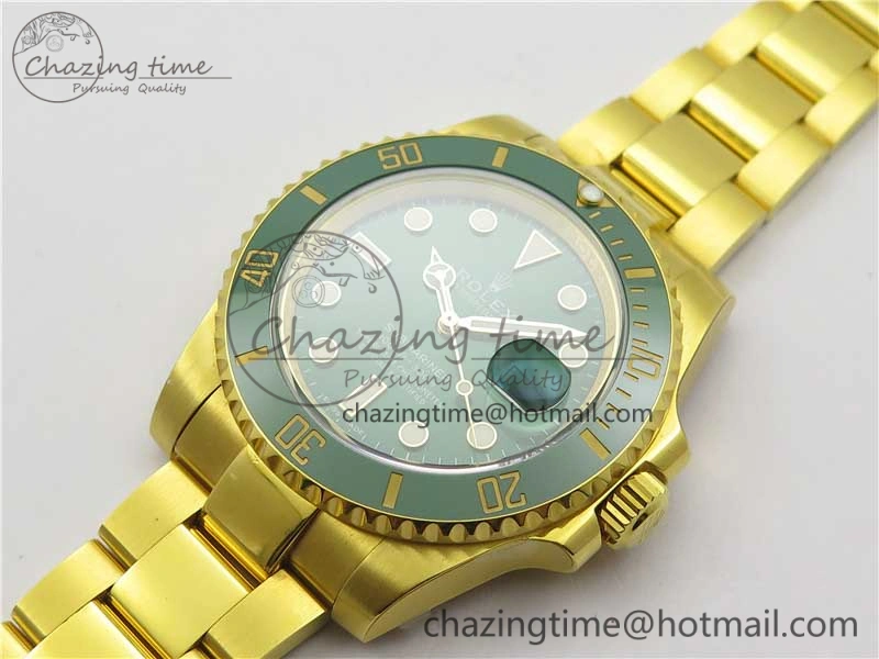 Submariner 116610 LV ROF Best Edition YG Wrapped Green Dial on YG Wrapped Bracelet A2836