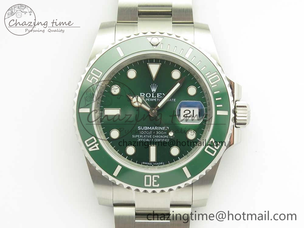 Submariner 116610LV Green Ceramic 904L Nail Marker 1:1 Best Edition on SS Bracelet A3135