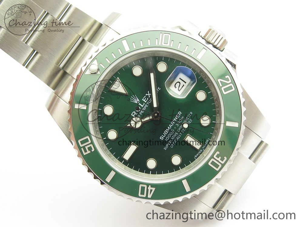 Submariner 116610LV Green Ceramic 904L Nail Marker 1:1 Best Edition on SS Bracelet A3135