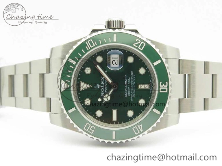 Submariner 116610LV Green Ceramic 904L Nail Marker 1:1 Best Edition on SS Bracelet A3135
