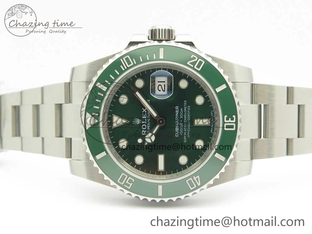 Submariner 116610LV Green Ceramic 904L Nail Marker 1:1 Best Edition on SS Bracelet A3135