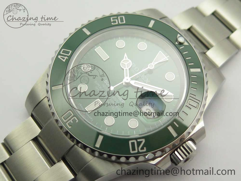 Submariner 116610LV Green Ceramic 904L Nail Marker 1:1 Best Edition on SS Bracelet A3135