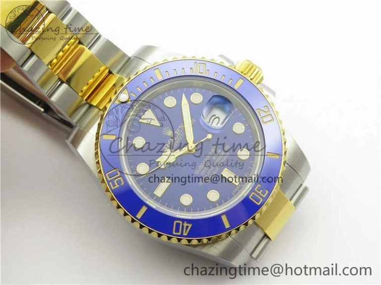 Submariner 116613 LB Blue Ceramic D1F 1:1 Best Edition Wrapped Gold SS Case and Bracelet A2824