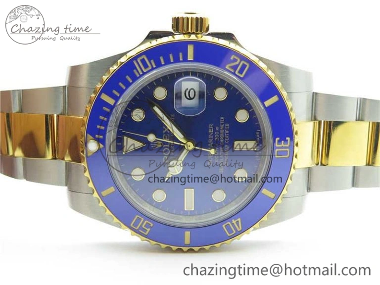 Submariner 116613 LB Blue Ceramic D1F 1:1 Best Edition Wrapped Gold SS Case and Bracelet A2824
