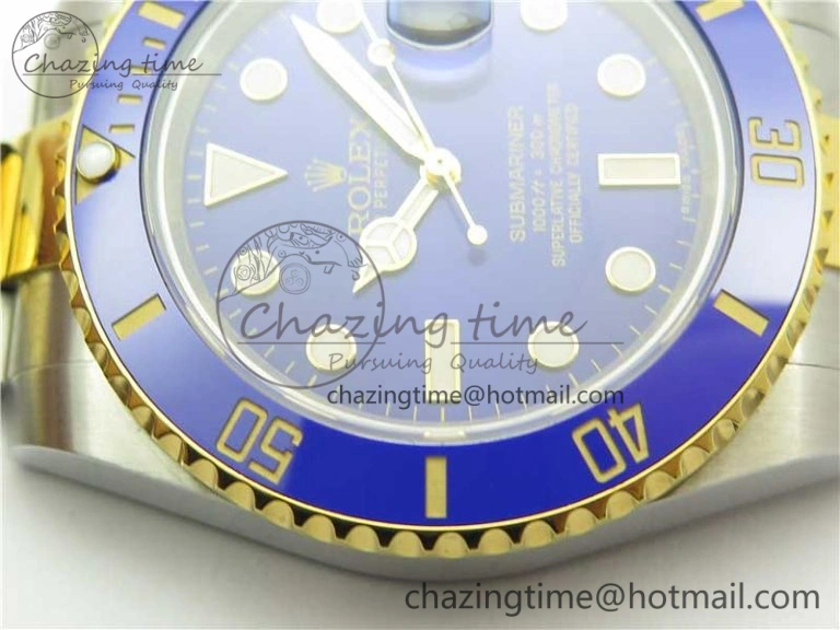 Submariner 116613 LB Blue Ceramic D1F 1:1 Best Edition Wrapped Gold SS Case and Bracelet A2824
