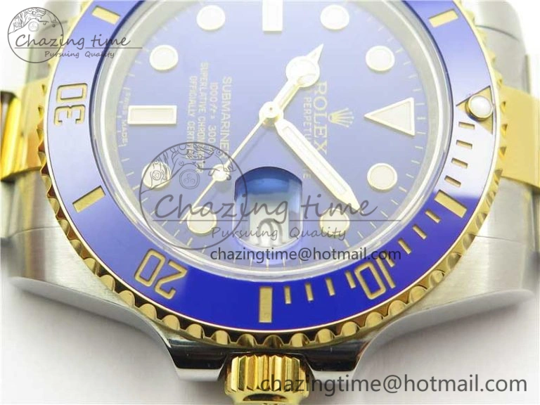 Submariner 116613 LB Blue Ceramic D1F 1:1 Best Edition Wrapped Gold SS Case and Bracelet A2824