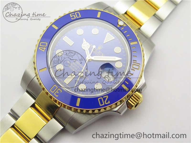 Submariner 116613 LB Blue Ceramic D1F 1:1 Best Edition Wrapped Gold SS Case and Bracelet A2824