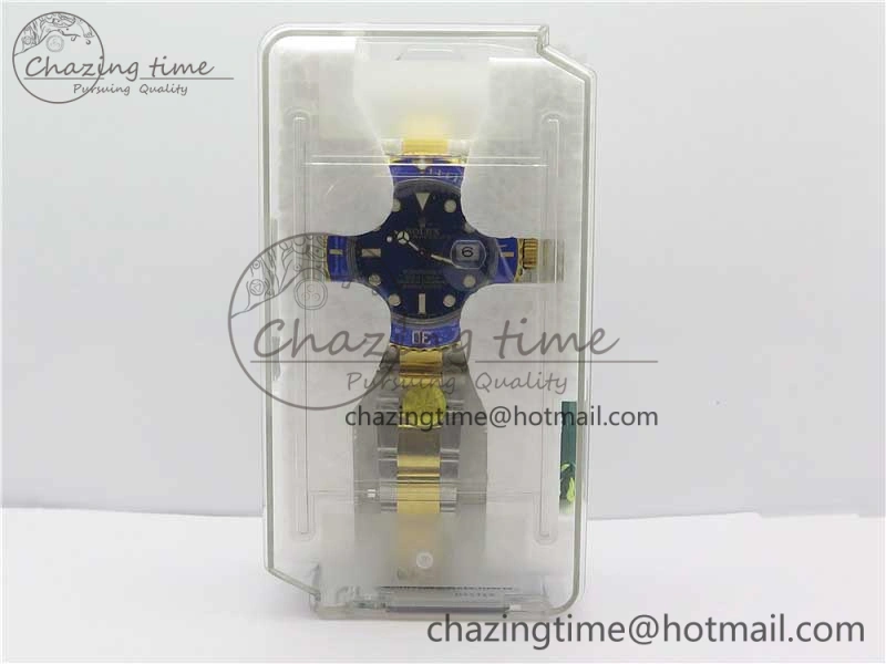 Submariner 116613 LB Blue Ceramic D1F 1:1 Best Edition Wrapped Gold SS Case and Bracelet A2824