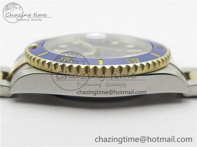 Submariner 116613 LB Blue Ceramic SS YG Wrapped ROF 1:1 Best Edition Blue Dial On SS YG Wrapped Bracelet A2836