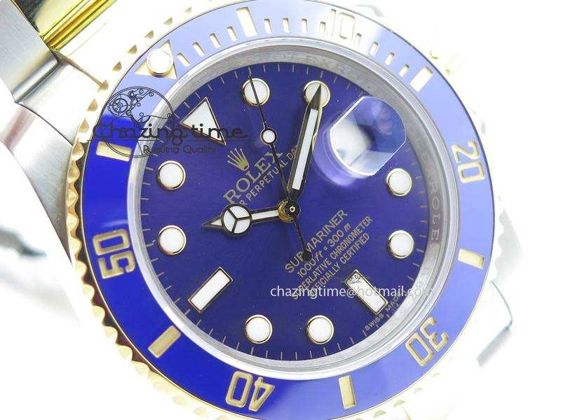 Submariner 116613 LB Bp-Maker Best Edition Blue Dial On SS YG Bracelet ETA2836
