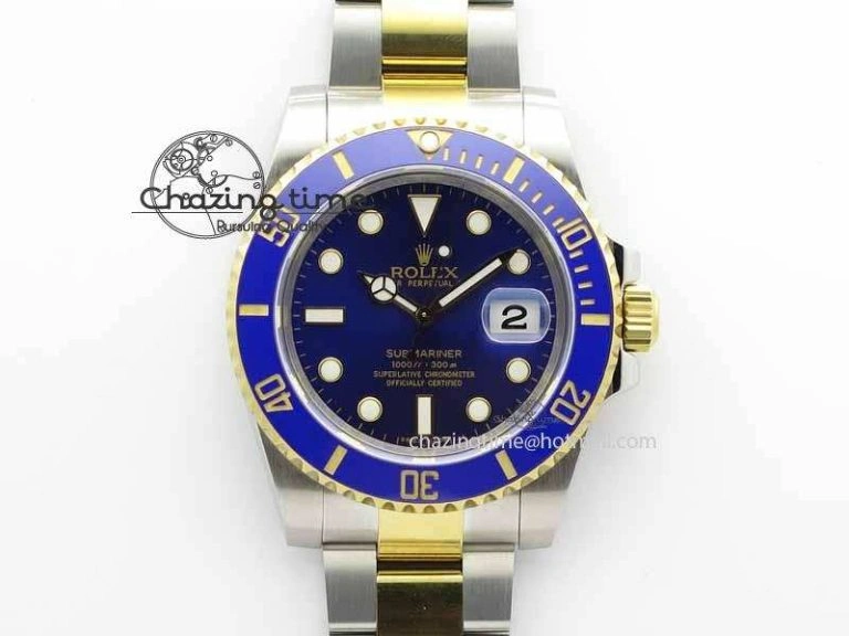 Submariner 116613 LB JF 1:1 Best Edition Blue Dial On SS YG Bracelet A2824