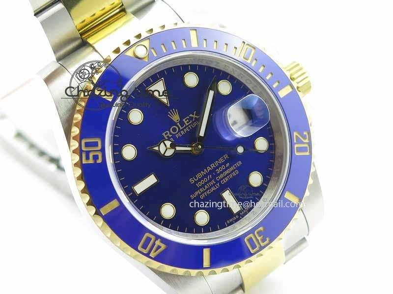Submariner 116613 LB JF 1:1 Best Edition Blue Dial On SS YG Bracelet A2824