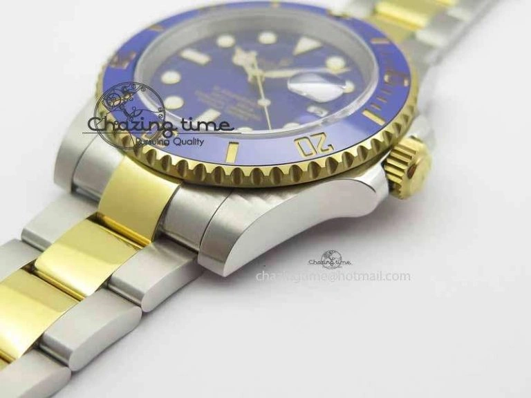 Submariner 116613 LB JF 1:1 Best Edition Blue Dial On SS YG Bracelet A2824