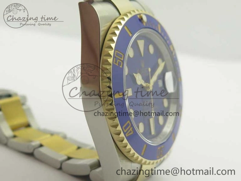 Submariner 116613 LB Noob 1:1 Best Edition YG Wrapped Bezel Blue Dial on SS YG Bracelet A2836 V8