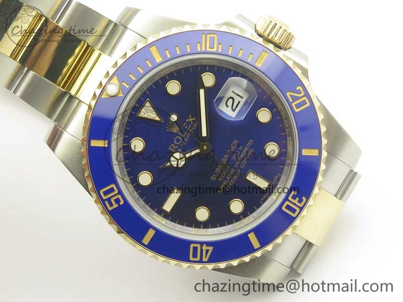 Submariner 116613 LB Noob 1:1 Best Edition YG Wrapped Bezel Blue Dial on SS YG Bracelet A2836 V8