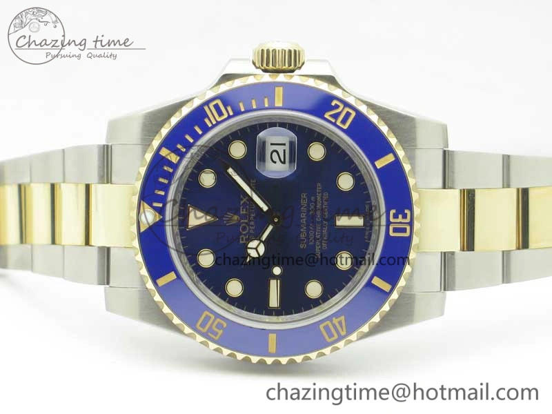 Submariner 116613 LB Noob 1:1 Best Edition YG Wrapped Bezel Blue Dial on SS YG Bracelet A2836 V8