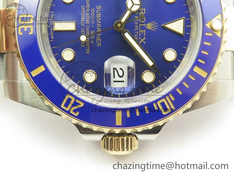 Submariner 116613 LB Noob 1:1 Best Edition YG Wrapped Bezel Blue Dial on SS YG Bracelet A2836 V8