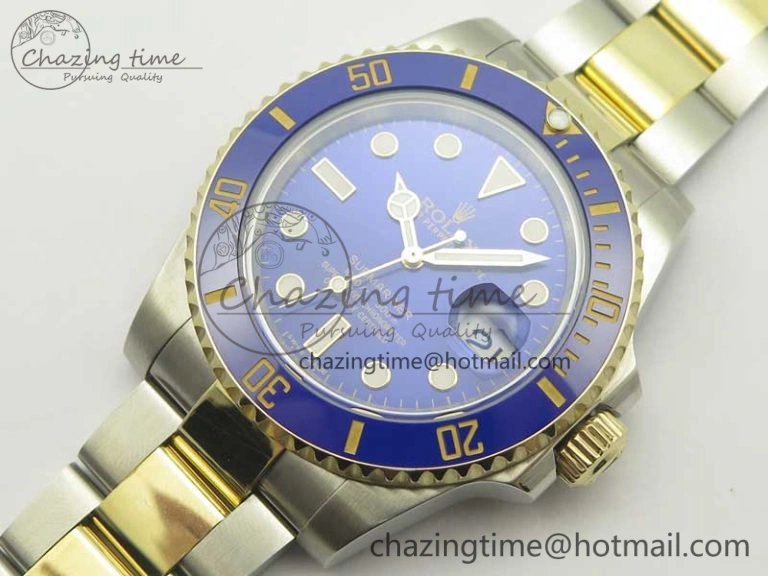 Submariner 116613 LB Noob 1:1 Best Edition YG Wrapped Bezel Blue Dial on SS YG Bracelet A2836 V8