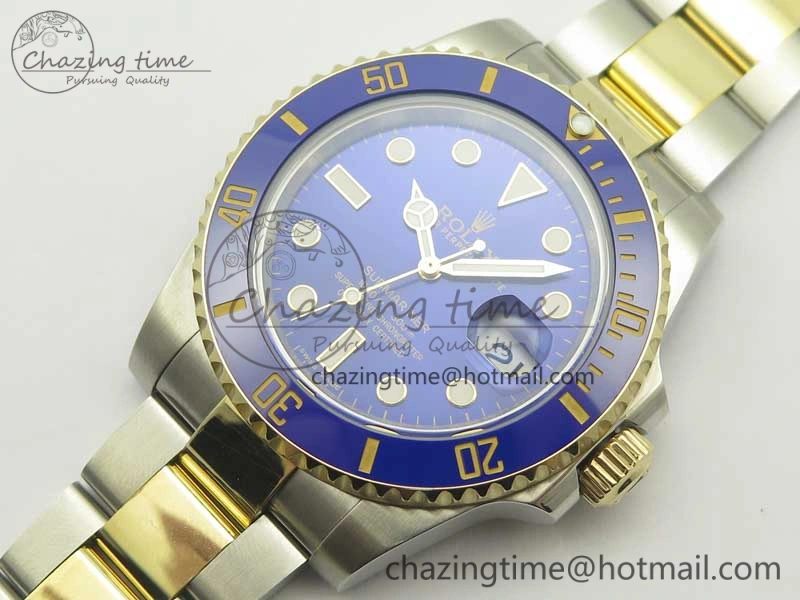 Submariner 116613 LB Noob 1:1 Best Edition YG Wrapped Bezel Blue Dial on SS YG Bracelet A2836 V8