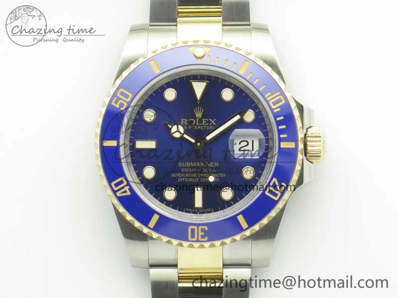 Submariner 116613 LB Noob 1:1 Best Edition YG Wrapped Bezel Blue Dial on SS YG Bracelet A2836 V8