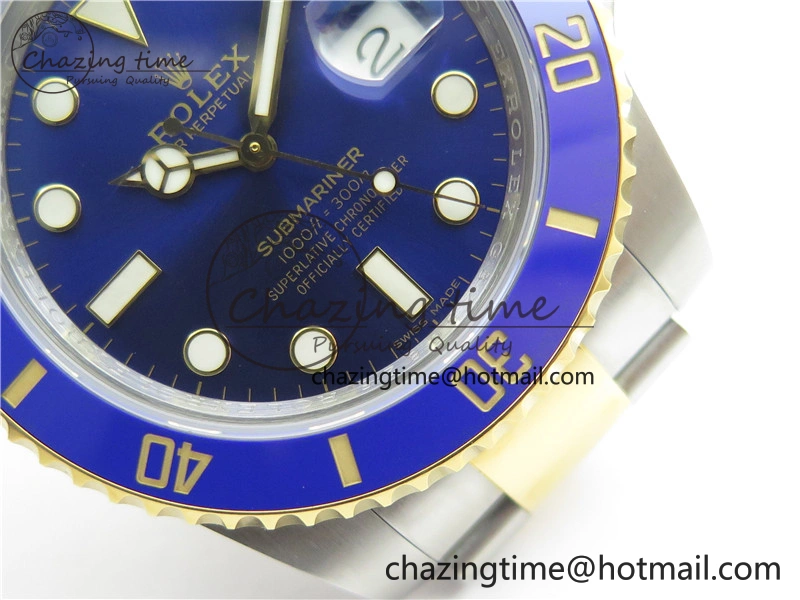 Submariner 116613 LB VRF 1:1 Best Edition YG Wrapped Bezel Blue Dial on SS YG Bracelet A2836 MAX Version