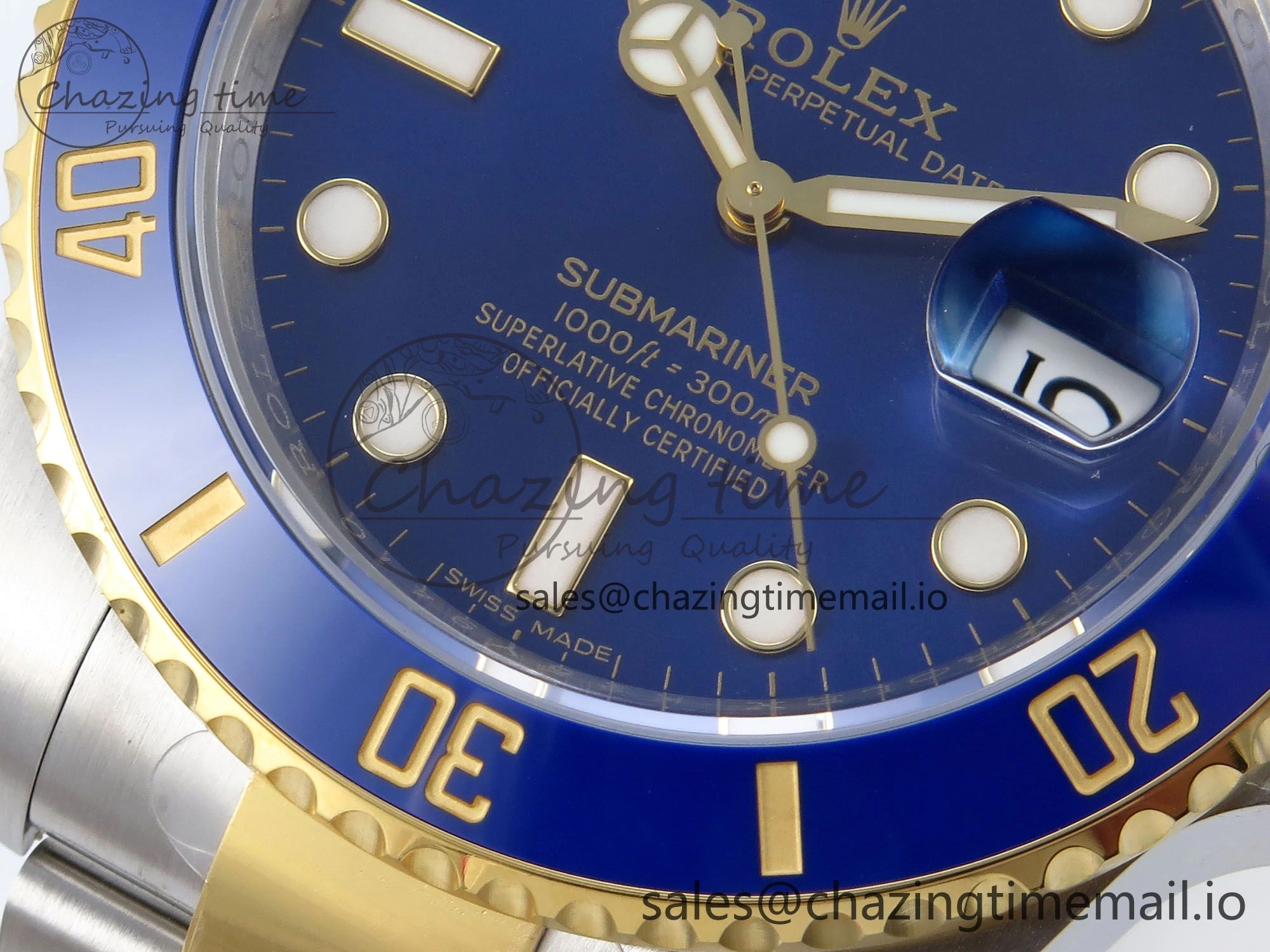 Submariner 116613 LB VSF 1:1 Best Edition Blue Dial Blue Ceramic on SS YG Bracelet VS3135