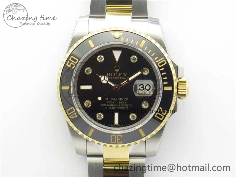 Submariner 116613 LN Black Ceramic 316L Bp Maker 1-1 Best Edition Black Dial Diam on SS  YG Bracelet SA3135 V2