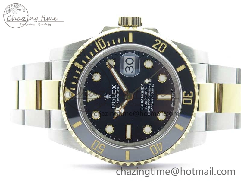 Submariner 116613 LN Black Ceramic 316L Bp Maker 1:1 Best Edition Black Dial on SS  YG Bracelet SA3135 V2