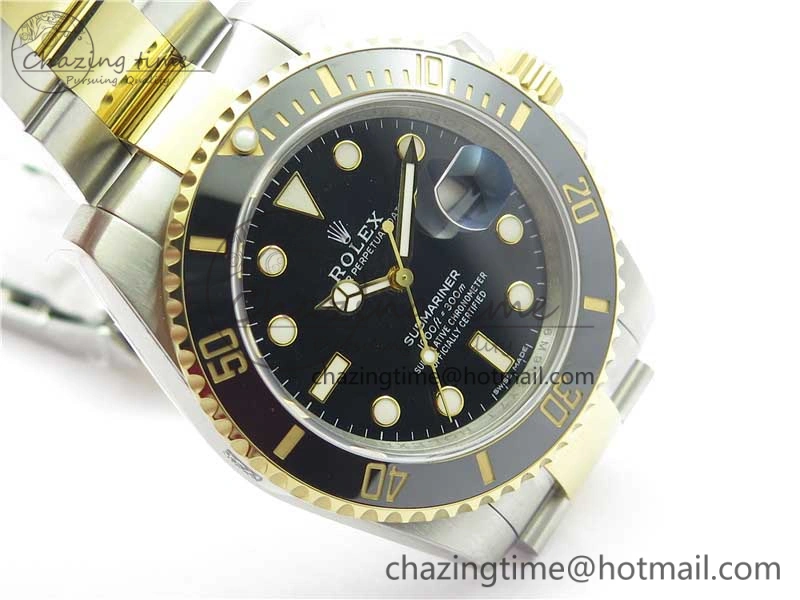 Submariner 116613 LN Black Ceramic 316L Bp Maker 1:1 Best Edition Black Dial on SS  YG Bracelet SA3135 V2
