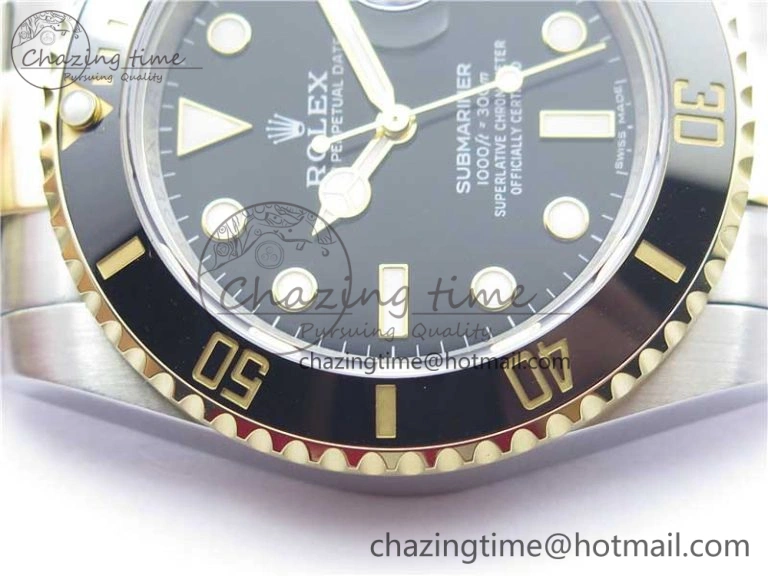 Submariner 116613 LN Black Ceramic 316L Bp Maker 1:1 Best Edition Black Dial on SS  YG Bracelet SA3135 V2