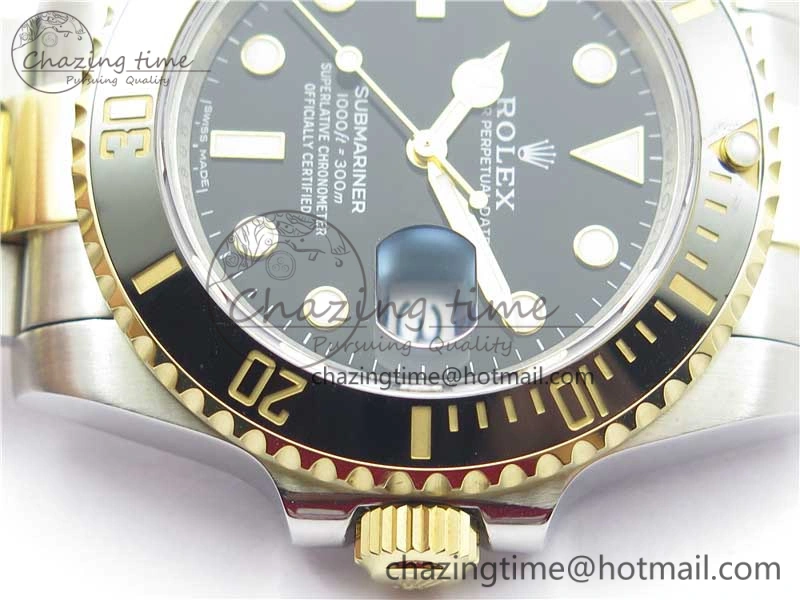 Submariner 116613 LN Black Ceramic 316L Bp Maker 1:1 Best Edition Black Dial on SS  YG Bracelet SA3135 V2