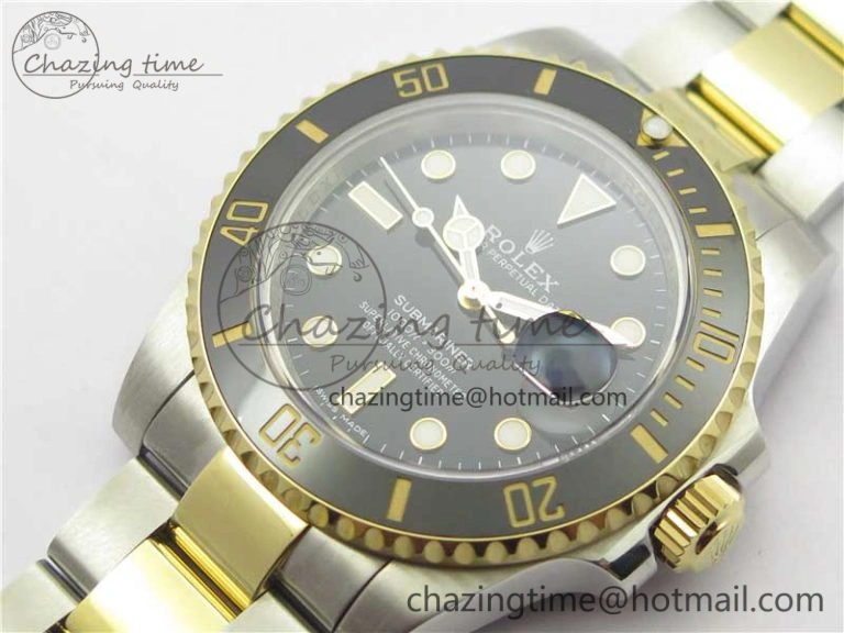 Submariner 116613 LN Black Ceramic 316L Bp Maker 1:1 Best Edition Black Dial on SS  YG Bracelet SA3135 V2