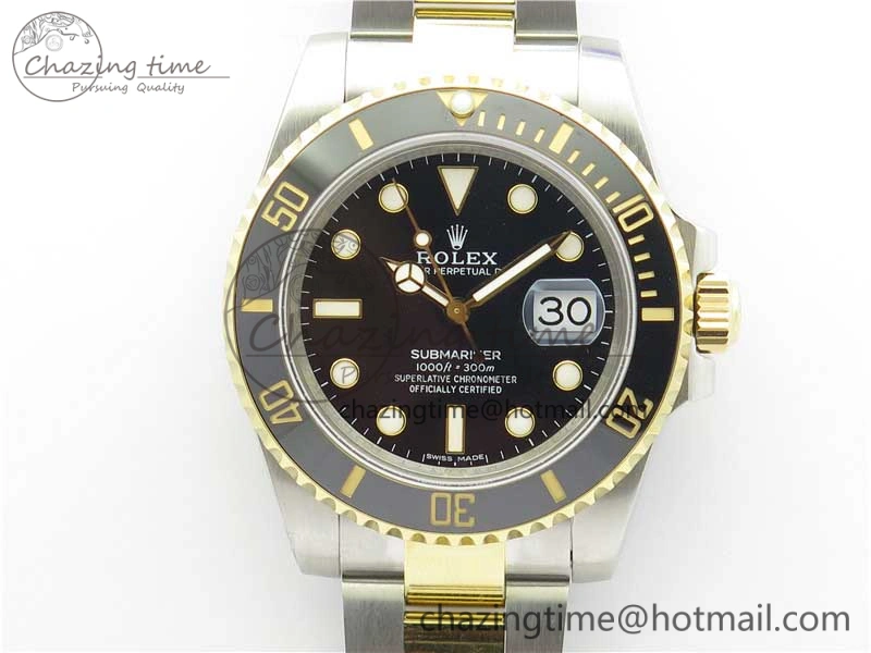 Submariner 116613 LN Black Ceramic 316L Bp Maker 1:1 Best Edition Black Dial on SS  YG Bracelet SA3135 V2