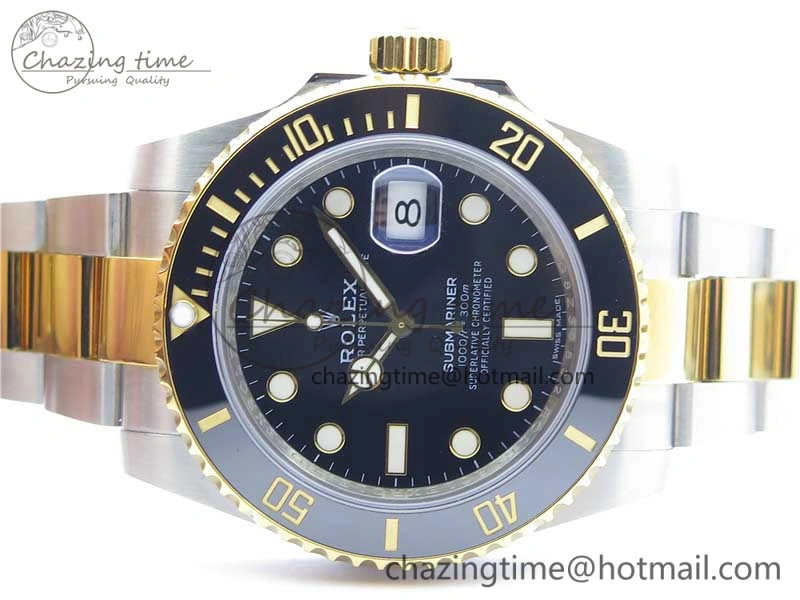 Submariner 116613 LN Black Ceramic D1F 1:1 Best Edition Wrapped Gold SS Case and Bracelet A2824