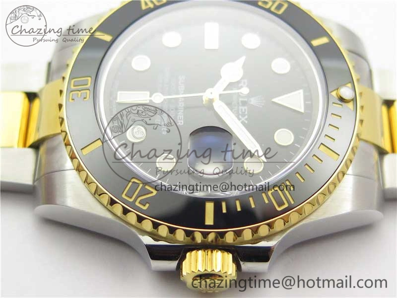 Submariner 116613 LN Black Ceramic D1F 1:1 Best Edition Wrapped Gold SS Case and Bracelet A2824