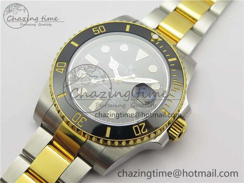 Submariner 116613 LN Black Ceramic D1F 1:1 Best Edition Wrapped Gold SS Case and Bracelet A2824