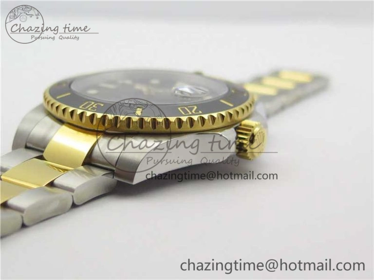Submariner 116613 LN Black Ceramic D1F 1:1 Best Edition Wrapped Gold SS Case and Bracelet A2824