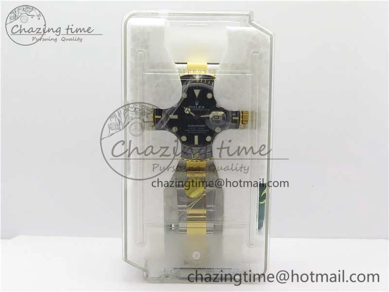 Submariner 116613 LN Black Ceramic D1F 1:1 Best Edition Wrapped Gold SS Case and Bracelet A2824