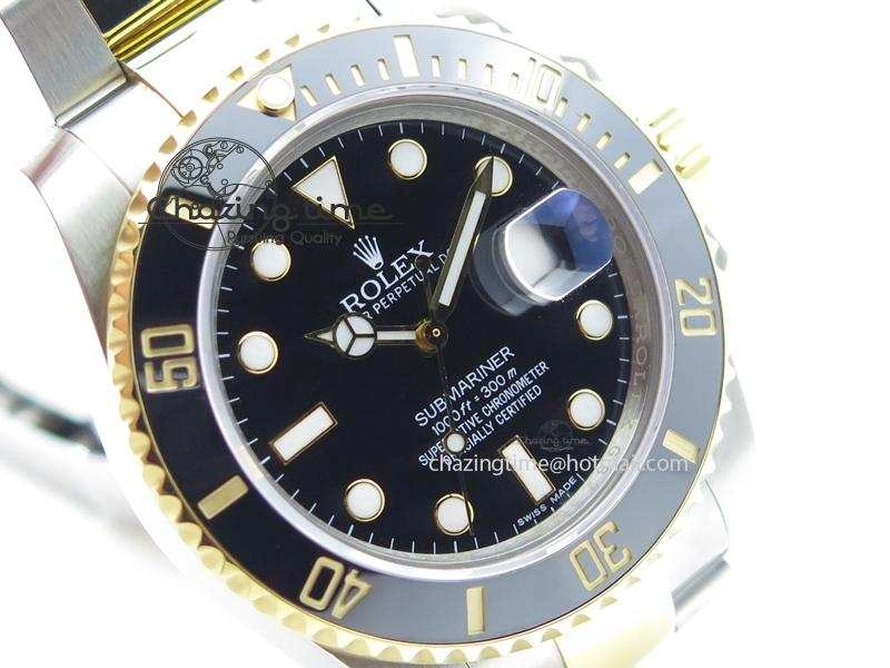 Submariner 116613 LN Bp-Maker Best Edition Black Dial On SS YG Bracelet ETA2836