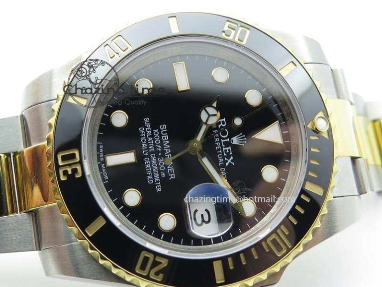 Submariner 116613 LN Bp-Maker Best Edition Black Dial On SS YG Bracelet ETA2836