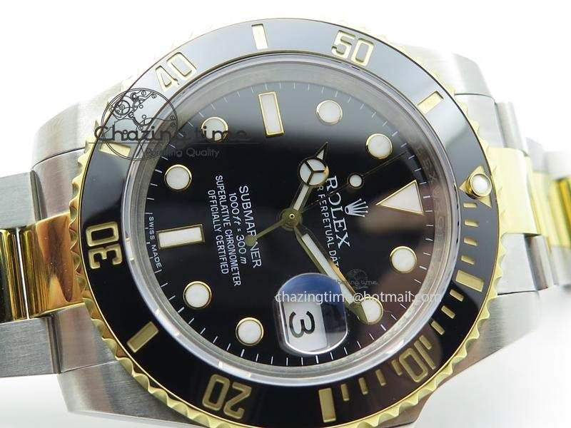 Submariner 116613 LN Bp-Maker Best Edition Black Dial On SS YG Bracelet ETA2836