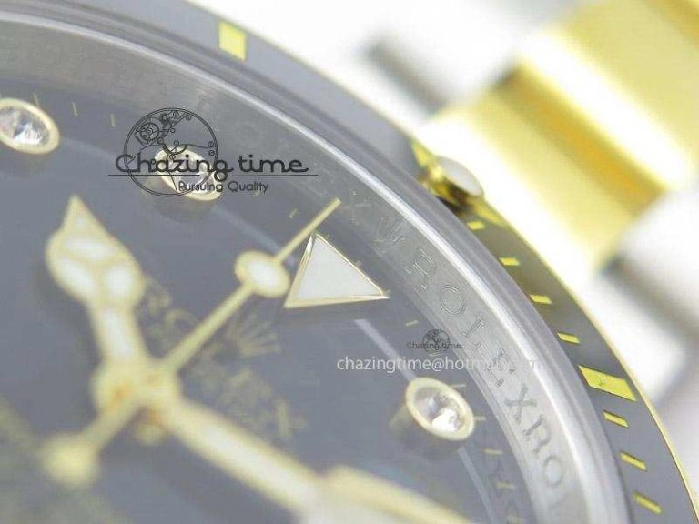 Submariner 116613 LN Diamonds Markers Black Dial on SS YG Bracelet A2836