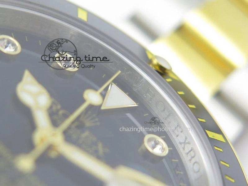 Submariner 116613 LN Diamonds Markers Black Dial on SS YG Bracelet A2836