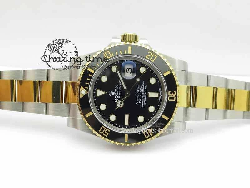 Submariner 116613 LN JF 1:1 Best Edition Black Dial On SS YG Bracelet SH3135