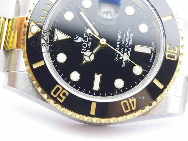 Submariner 116613 LN JF 1:1 Best Edition Black Dial On SS YG Bracelet SH3135