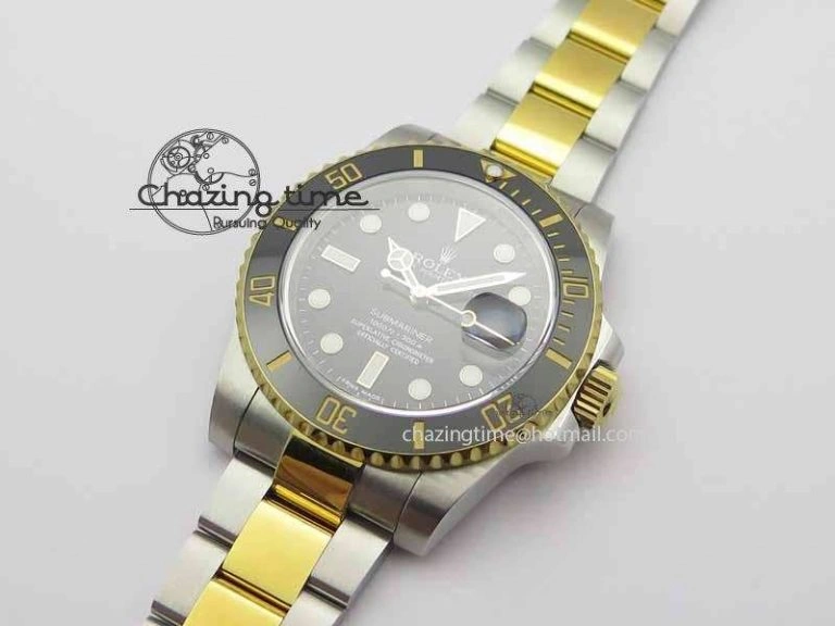 Submariner 116613 LN JF 1:1 Best Edition Black Dial On SS YG Bracelet SH3135