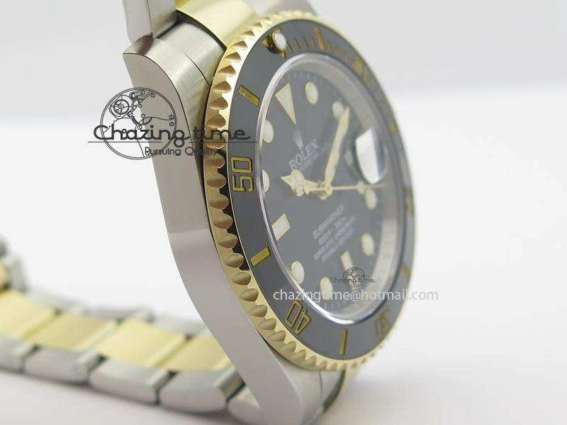 Submariner 116613 LN Noob 1:1 Best Edition YG Wrapped Bezel Black Dial On SS YG Bracelet A2836