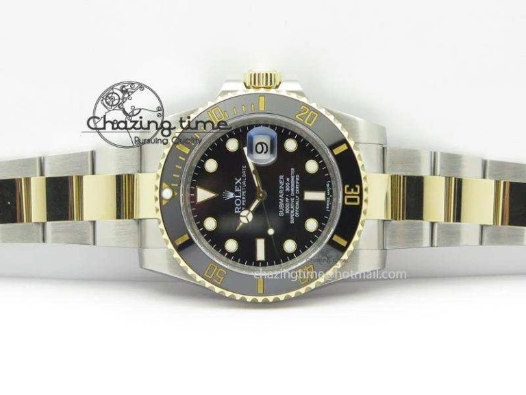 Submariner 116613 LN Noob 1:1 Best Edition YG Wrapped Bezel Black Dial On SS YG Bracelet A2836